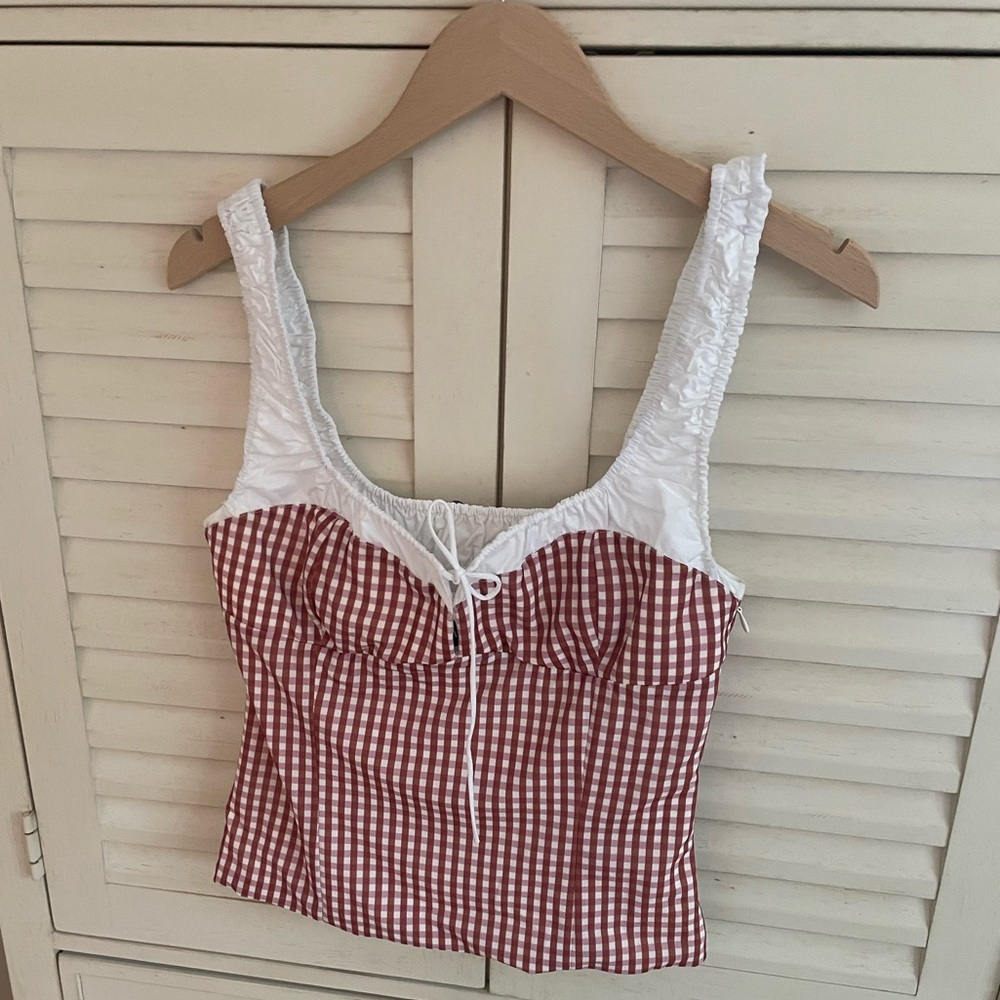 Zara Gingham Top - L